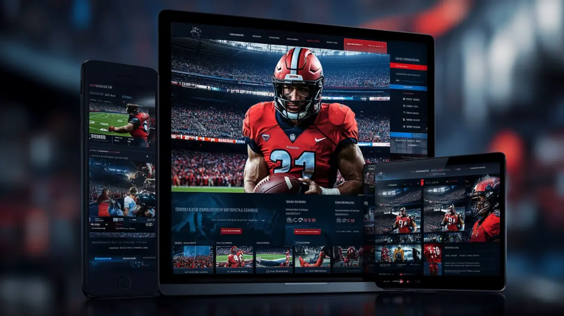 A team of powerful American football players stands ready for the game, representing the thrilling, high-stakes betting opportunities you can find for the NFL at 4444BET.