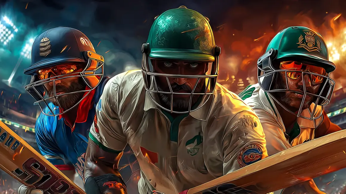 A stylish female cricketer with headphones and a bat gets ready to play, highlighting the modern and exciting way to engage with the sport on the 4444BET platform.